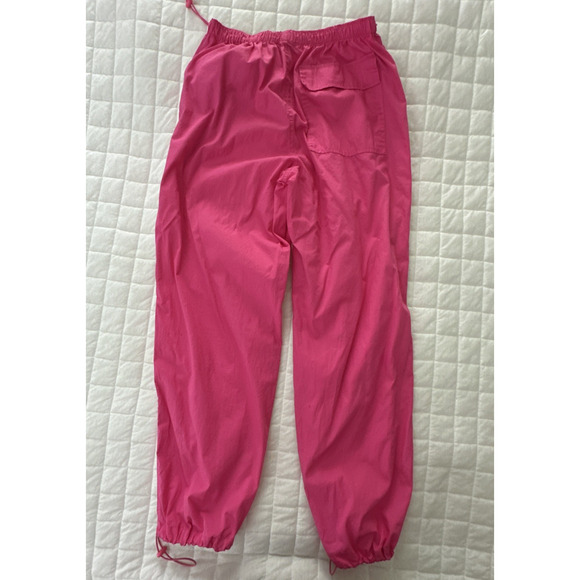 FADED ROSE ESSENTIALS Womens Pants Medium Hot Pink Parachute Casual Streetwear - Picture 3 of 16